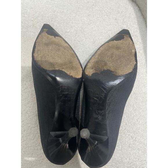 Christian Dior Women's Black Monogram Pointed Toe Heels Size 37 - Picture 2 of 4